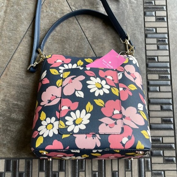 Kate Spade Darcy Small Bucket Bag Road Trip Floral Blue Multi - Picture 6 of 16